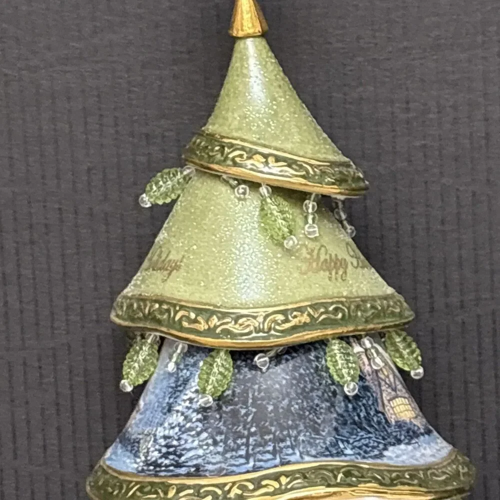 Thomas Kinkade Classic Ornaments, 2 Decorated Christmas Tree, Faithful, Holidays